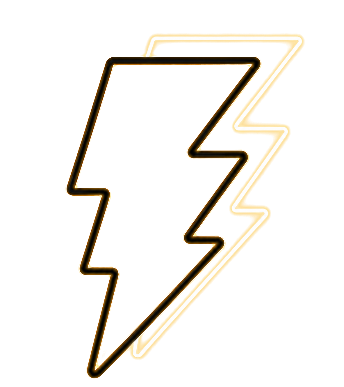 Black and white felt lightning bolt